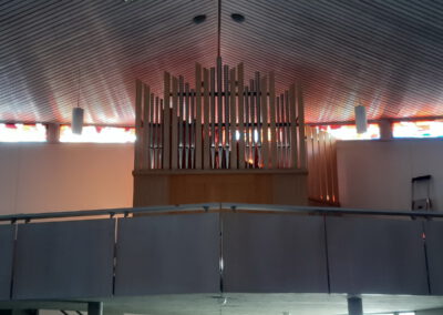 Weigle Orgel, Herz-Jesu-Kapelle Ochsenhausen Aufbau Detail. Foto: Michael Schilling